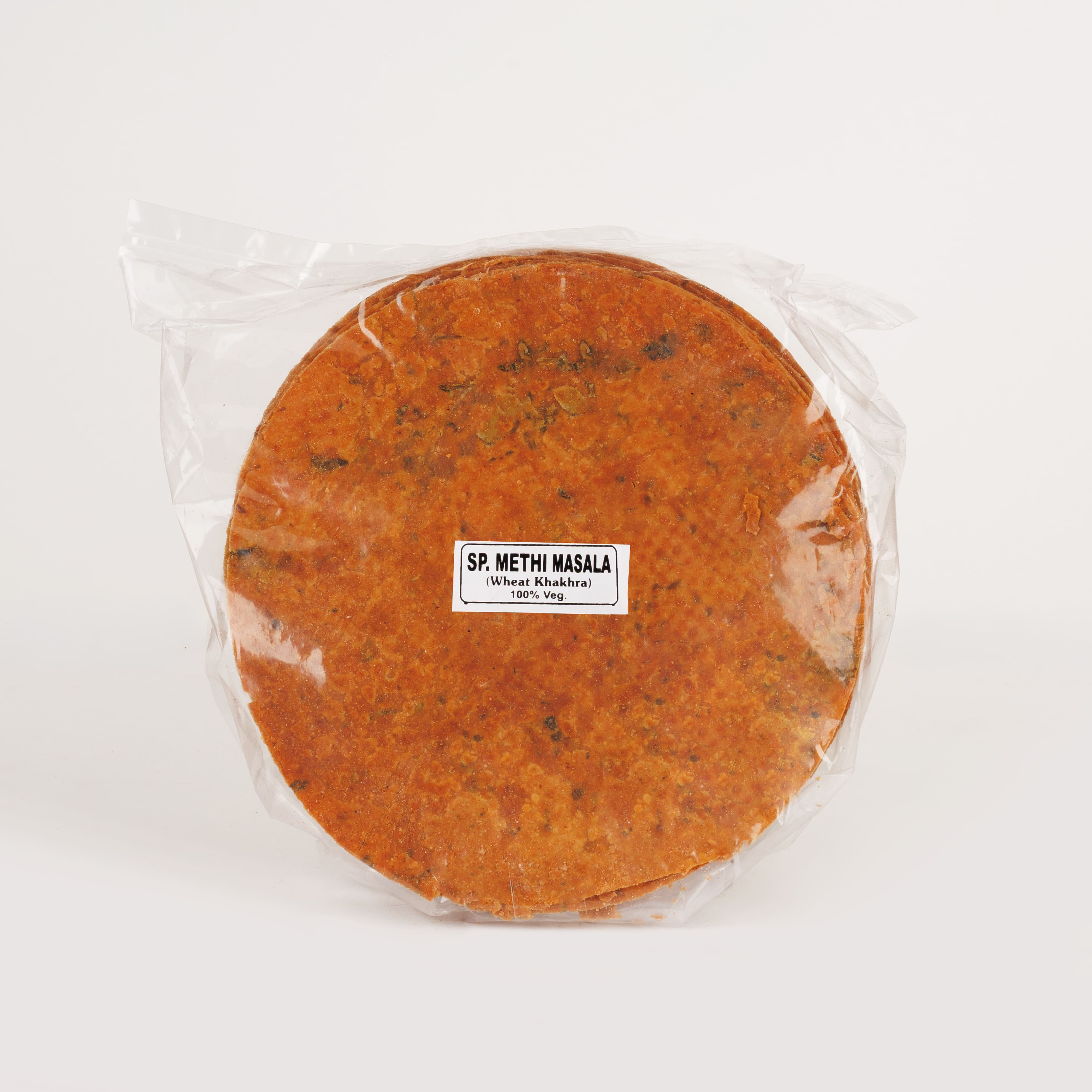 Methi Masala Khakhra 250 GMS with crisp texture, fenugreek aroma and savory masala seasoning.