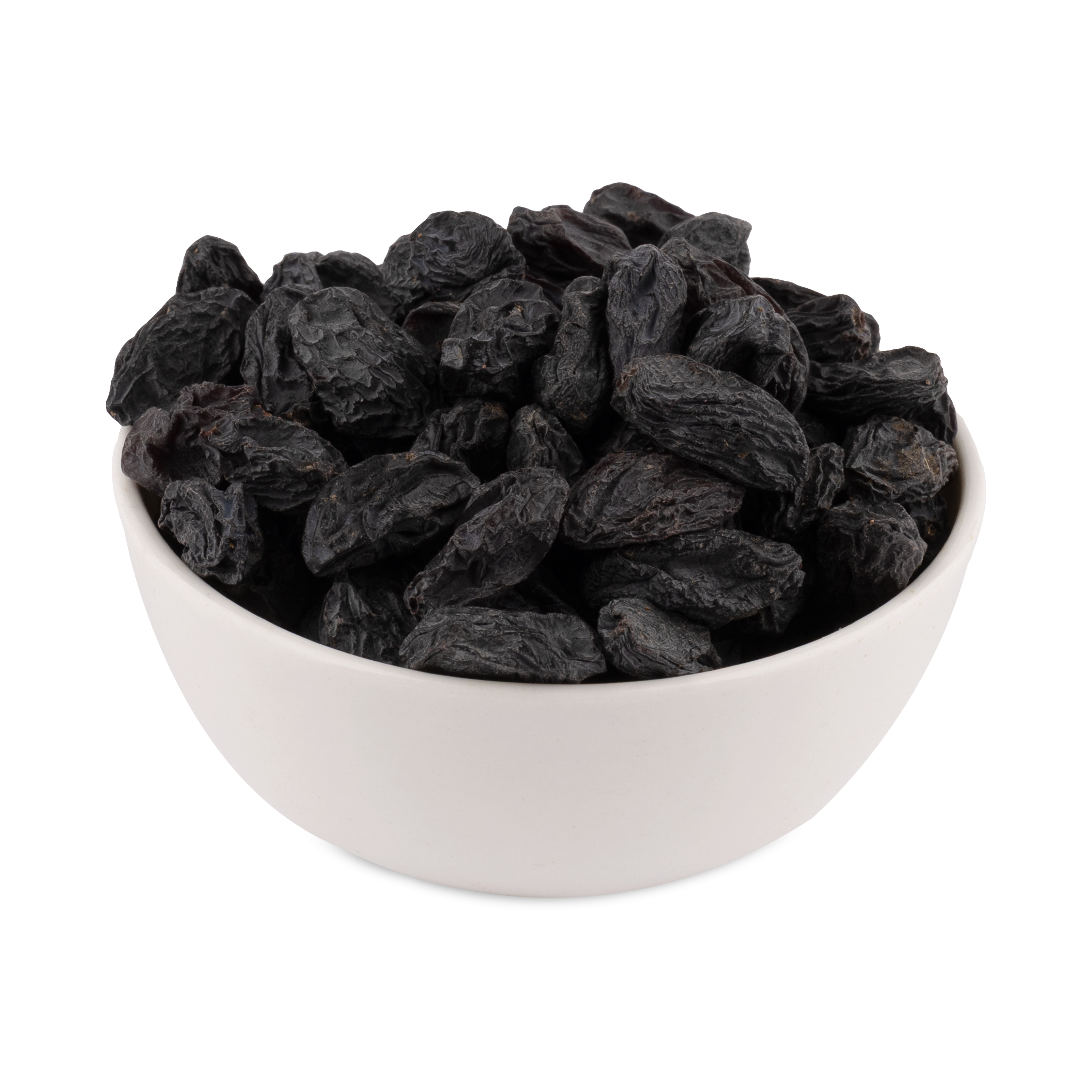 Black Kismis with Seed 250 Gms displayed in a bowl with naturally sweet black raisins and rich dark colour.